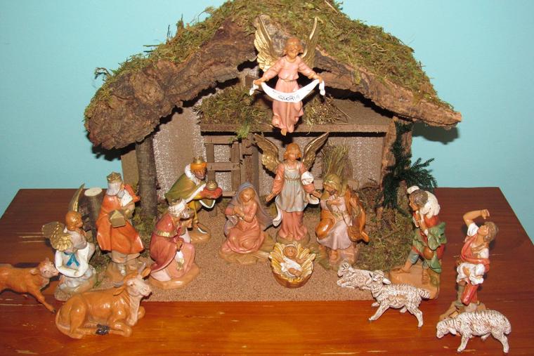 The Nativity is the heart of Christmas décor at the Spencer house.