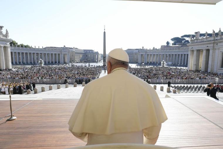 Pope Francis addressed pilgrims and tourists at his first outdoor general audience after the summer on Sept. 6, 2023.
